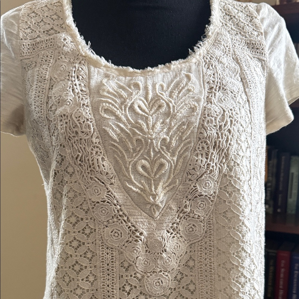 Meadow Rue Cream Lace Blouse - Picture 6 of 7